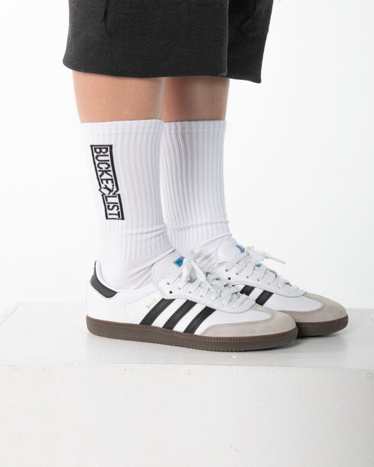 Bucket List Socks - White